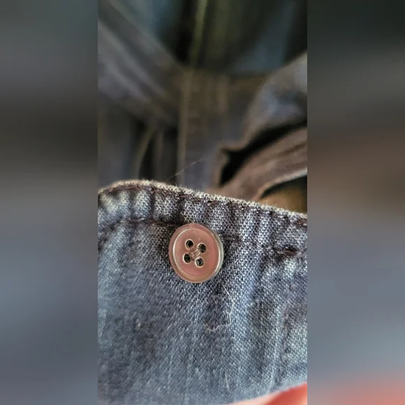 Talbots Shirt Dress Womens Size 10P Denim Long Sleeve Button Up Belted P2P 19" - Picture 5 of 9